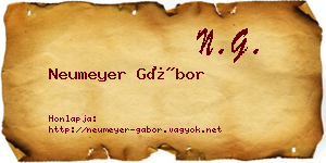 Neumeyer Gábor névjegykártya